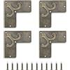 QUARKZMAN 4pz Angolo Piatto Vintage, 2,1 x 2,1 Protezioni Angolari da Scrivania in Metallo Lega Zinco Copertura Bordo Decorativa con Chiodi Montaggio per Mobili Scatole Gioielli, Bronzo