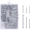 OMOTOOL chiodi in acciaio 386pcs Premium - Hardware - Chiodi - Assortimento - Kit, lunghezza massima 2 pollici chiodi zincati, chiodi per appendere quadri, chiodi per legno, chiodi da parete con