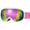 Yafaca Maschere da Sci Antiappannamento Maschera Snowboard OTG UV400 Protection Occhiali da Sci Compatibile con Casco Specchiato Sfericamente Maschera Sci Uomo Donna