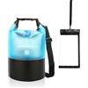 Rosedreamer Dry Bag, Borsa Sacca Zaino Impermeabile Waterproof, chiusura a rotolo e tracolla, e custodia impermeabile per cellulare per Mare Barca Pesca Rafting Spiaggia Sport Acquatici (Blu, 5l)