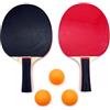 JZK Racchetta da ping pong e set di palline per 2 giocatori per principianti, con 2 racchette e 3 palline, borsa per il trasporto, ideale per il divertimento in famiglia