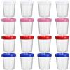 UOCAI 16 Pezzi Piccoli Contenitori Plastica Con Coperchio, Becher 120ml Con Scala, Mini Contenitori Con Coperchio Per Cucina Salse Misurazione Yogurt Frutta