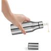 OlBuWa Dispenser di olio bottiglia in acciaio inox con beccuccio senza gocciolamento per cucina e barbecue, 750ml