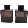 QUUPY 2 bottiglie di profumo quadrate vuote in vetro da 100 ml, ricaricabili, con tappo nero, per casa, ufficio, scrivania, decorazione