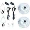 ANCLLO Lampada a Morsetto da 2 Pezzi con riflettore in Alluminio da 8,5 Pollici Presa E27 Fino a 150 Watt (Lampadina Non Inclusa) Cavo da 6 Piedi 18/2 SPT-2, Argento