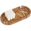 TABHOUKIT Vassoio Bagno Marmo Ovale Portaoggetti Moderno Decorazioni Svuotatasche Ingresso Organizzazione per Candele Profumi Cucina Tessuti Sapone Shampoo Cosmetici Marrone Foresta Pluviale 25 x 12 cm