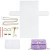 Zuxbolf 8 pezzi Canvas Plastica Borsa, Kit per Fare Borsa a Mano Gancio, Canvas Plastica per Borsa Kit da Fare Sé Meme all'Uncinetto 39,5 x 36 cm per DIY