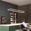 DIDADIDA Lampada a sospensione da tavolo da pranzo, ovale, a LED, dimmerabile, con telecomando, da tavolo da pranzo, per cucina, ufficio, lampada a sospensione 90/120CM (Bianco, 90CM/35.4″)