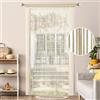 MIULEE Tenda a Filo Tende per Porta Tenda con Perline Protezione contro gli Insetti Il Design del Palo per Divisorio per Finestre, Balcone, Camera da Letto, Matrimonio, 90 cm x 200 cm Beige
