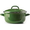 BK Indigo Patrimonio Olandese Casseruola Rotonda Smaltata con Coperchio con Rivestimento Antiaderente Ceramico Senza PFAS, 24 cm/4,2 Litri, Induzione, Lavabile in Lavastoviglie e in Forno, Verde