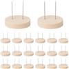 Mocifa 20 Pezzi Supporto per Bambole in Feltro in Legno Supporti Base per Bambole All'Uncinetto 5 cm con Doppio Ago in Acciaio Supporto Espositore Legno per Bambola All'Uncinetto Fatte a Mano Figure