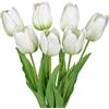Oairse - Tulipani artificiali bianchi con stelo lungo 61 cm, 7 pezzi, fiori finti per composizioni floreali, ufficio, matrimonio, fattoria, centrotavola, decorazione primaverile
