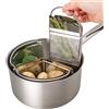 Taylors Eye Witness Saucepan Triple Divider And Separator Set - Saves Energy and Space When Cooking. Three Part Professional 18cm Stainless Steel Strainer. Vegetables, Potatoes, Mussels, Boiled Eggs. Pan Not Included.