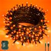 cshare Stringa Luci Decorazioni di Halloween, 6M 60LED Arancione USB/Batteria Catena Luminosa con Timer Impermeabili, per Esterni, Interni, Autunnali Halloween Decorazioni- Filo Verde