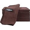 KinHwa Salviette in microfibra marrone per la pulizia della cucina, lavabili in microfibra, ecologiche e senza pelucchi, multiuso 20 cm x 20 cm, 10 pezzi
