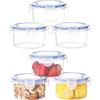 ACOMTUO 6 Pezzi 300ml Contenitori Ermetici per Alimenti, Barattolini Plastica Piccoli con Tappo, Impilabile, Rotondo Meal Prep Contenitori, Contenitore per Pranzo, Yogurt, Frutta