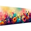 Hjjdiyes Dipingere con i numeri, per adulti, paesaggio, 90 x 40 cm, set fai da te per adulti, pittura con i numeri, XXL, fiori d'acqua, pittura a mano, kit oleoso, tela senza pieghe (fiore)