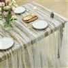 Artoid Mode Gaze Tulle Pellicola Glitter Beige Oro Tovaglia Rettangolare 150 x 213 cm, Paillettes dorate Glitter Biancheria da tavola Cucina Vacanze Party Decor