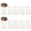 Nuptio 10 Pezzi Centrotavola per Matrimoni Vasi D'oro 60cm Altezza Supporto per Fiori Pavimento Metallo Colonna Vaso Centrotavola Geometrico Stand Espositore Rettangolare Decorazione Feste Matrimoni
