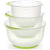 com-four® Set 3 Ciotole da Cucina Antiscivolo - Recipiente 1,5 L, 2 L, 2,5 L con Scala Graduata, Base Stabile e Beccuccio - Lavabile in Lavastoviglie [Scelta Variabile]
