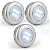 Eaxus®️ 3x LED Under-Cabinet Light Touch autoadesivo - 4 LED Cabinet Light Light - Alimentato a batteria