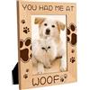 CREATCABIN Cornice per Animali Domestici Zampa di Cane Cornici in Legno per Foto Gatto Inciso Display da Tavolo in Legno Cornice per Cartoline da Appendere alla Parete Compleanno Natale 21.8x16.8cm