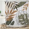 Bovlleetd Astratta Pianta Tenda da Doccia 152x183cm Bohemian Tropicale Botanico Mid-Century Artistico Decorazione, Impermeabile Lavabile in Poliestere Tende da Bagno con 10 Ganci per Vasca da Bagno