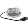 Vrabocry Striscia LED DC 5 V USB SMD 3528, bianco freddo, 5 m, 300 LED, con cavo USB, retroilluminazione per TV, desktop, laptop, illuminazione da cucina, illuminazione a corda, non impermeabile