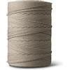 LEDENT Filato macramè (3 mm, rotolo XL da 500 m, marrone) - Doppia corda intrecciata in 100% cotone riciclato per fai da te, filato macramè spesso per progetti creativi, 500 m al pezzo
