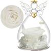 Yamonic Regalo Festa della Mamma, Rosa Stabilizzata Vera Regalo Donna,Rosa Eterna in Angel Cupola Regali Mamma,Figurine di Angeli Regali Nonna Donna Compleanno Angelo Custode Festa della Mamma