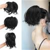 Sofeiyan Coda Cavallo Capelli Extension con grabber, Dritto Corto coda di cavallo un filo metallico morbido incorporato, Parrucca sintetica ponytail a clip per donna,Nero