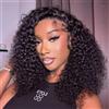 YAYAHAIR Half Wig Human Hair Kinky Curly 3 In 1 Glueless Seamless Flip Over 18 Inch | 180 Density Wear and Go Glueless Wig Human Hair Invisible Hairline Headband Wig for Women Beginner Friendly Natural Black