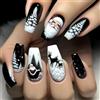 QIZHIQIAMY Unghie Finte Natalizie, 24 PCS Press On Nails Natale, Kit Unghie Finte di Natale, Unghies False Adesive Artificiali Natalizie, Fake Nails Natalizi Decorazioni per Donna e Bambina (D)