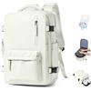 SEAFEW Zaino Sottovuoto Viaggio con Pompa Zaino Bagaglio a Mano Easyjet | Borsa da Cabina per Easyjet Zaino da Viaggio con sottovuoto Lavoro e Scuola Trekking Casual per laptop 15.6,R2-Bianco