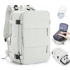 SEAFEW Zaino Sottovuoto Viaggio con Pompa Zaino Bagaglio a Mano Easyjet | Borsa da Cabina per Easyjet Zaino da Viaggio con sottovuoto Lavoro e Scuola Trekking Casual per laptop 15.6,M4-Bianco