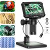 Hayve Microscopio digitale con schermo IPS da 4,3 pollici Specchio per monete 1600X con luci Microscopio video HD 1920P per PCB, monete, piante