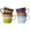 HK LIVING - Set di 4 - 33 cl 70s ceramics - Multicolore - Gres smaltato