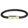 Lacoste Bracciale da uomo in pelle intrecciata della collezione ROCKEL, nero, 2040451