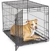 New World Gabbia per cani in metallo pieghevole con porta singola, 91 cm, maggiore sicurezza, con vaschetta a prova di perdite, per razze di taglia media e grande