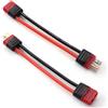 Lyeteung 2 Pezzi Antiscivolo T-Plug Connettore, Deans T Plug Connettori Maschio a Femmina con Alloggiamento Guaina e Cavo di Silicone 100mm 14 AWG, per Batteria Lipo