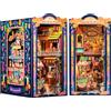 CUTEBEE Book Nook Kit - Casetta di bambole miniatura DIY festa messicana, Decorazione libreria con luci LED vibrante, Regalo famiglia & amici (Plaza de los Muertos)