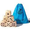 WOODENFUN Set di 6 dadi in legno, 6 x 6 x 6 cm, per famiglia, feste, gioco da tavolo di grandi dimensioni