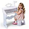 Forroby Pianola Bambini 37 Tastiera Musicale con Microfono rotante a 360°, Pianola per Scuola Media Portatile,Giocattolo Musicale Ed Educativo per bambini con gambe rimovibili e sgabello