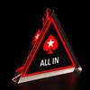 Bettecso All in Poker Button Dealer red spade triangolo All in pulsante Poker Nero e Rosso Realizzato in vetro acrilico Stars attizzatoio di picche rosso