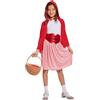 HENBRANDT Costume da Bambina con Cappuccio Rosso Bambino di Grandi Dimensioni età 10 - 12 Anni