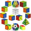 ROXENDA Speed Cube Set, Cubo Magico di 15 Packs 2X2 3X3 2X3 Axis Skewb Ivy Windmill Fisher Dodecahedron Piramide Cube, Rotazione Facile e Gioco Regolare [15 Pack]