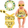 CHONGQILAO Costume da Bagno per Bambole, Vestiti per Bambole per New Born Baby Doll con Costumi da Bagno, Occhiali da Sole, Anello da Nuoto, Vestiti Bambola Vestiti Bambole Reborn per Bambole 35-45 cm