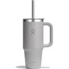 Hydro Flask - Travel Tumbler 710 ml (24 oz) with Clear Press-In Straw Lid - Acciaio Inox - Isolamento a Doppia Parete Sottovuoto - Resistente agli Schizzi - Birch