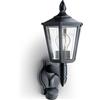 Steinel L 16 S Lampada da esterno, lampada da esterno classica di colore nero con sensore di movimento, max. 60 W, E27, ideale per l'ingresso di casa