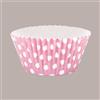 LUCGEL 135 Pz Pirottino Rotondo per Muffin o Cupcake in Carta Forno Rosa a Pois Bianco